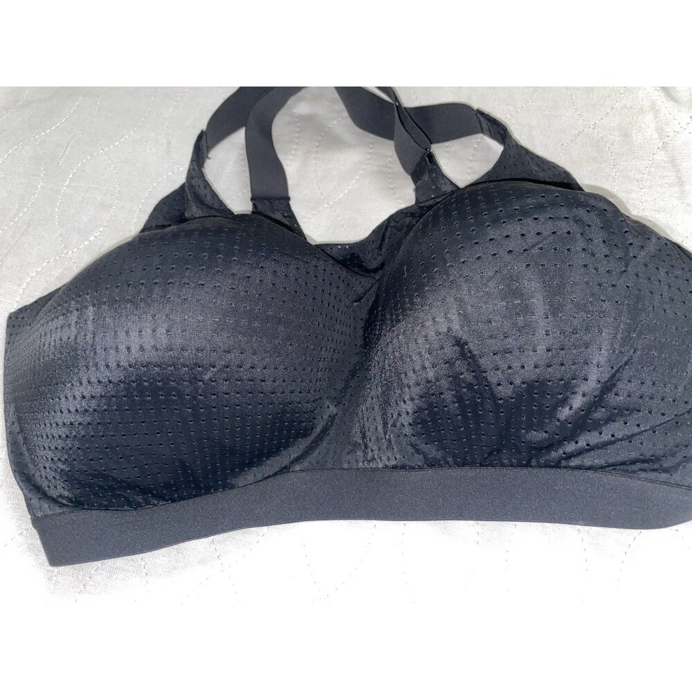 Victoria Secret VSX Lightweight Mesh Sports Bra Black 38DD Racerback